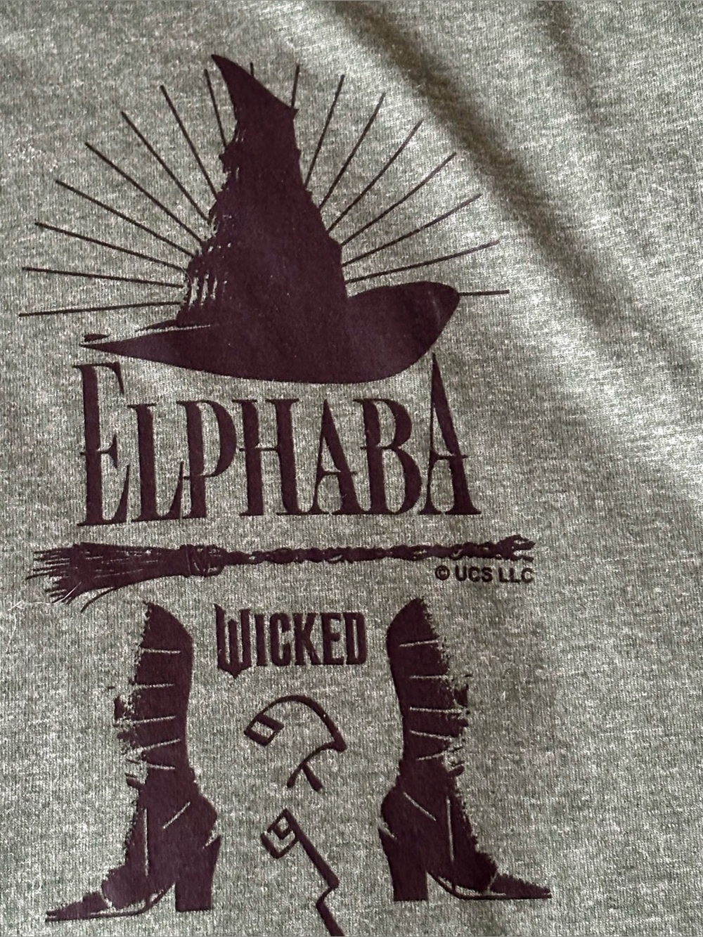Target Wicked Elphaba Witch Hat & Shoes Graphic T-Shirt Heather Juniper Size 2XL - Picture 4 of 4